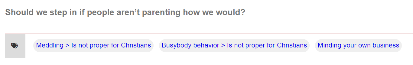 Every section displays its own subject tags